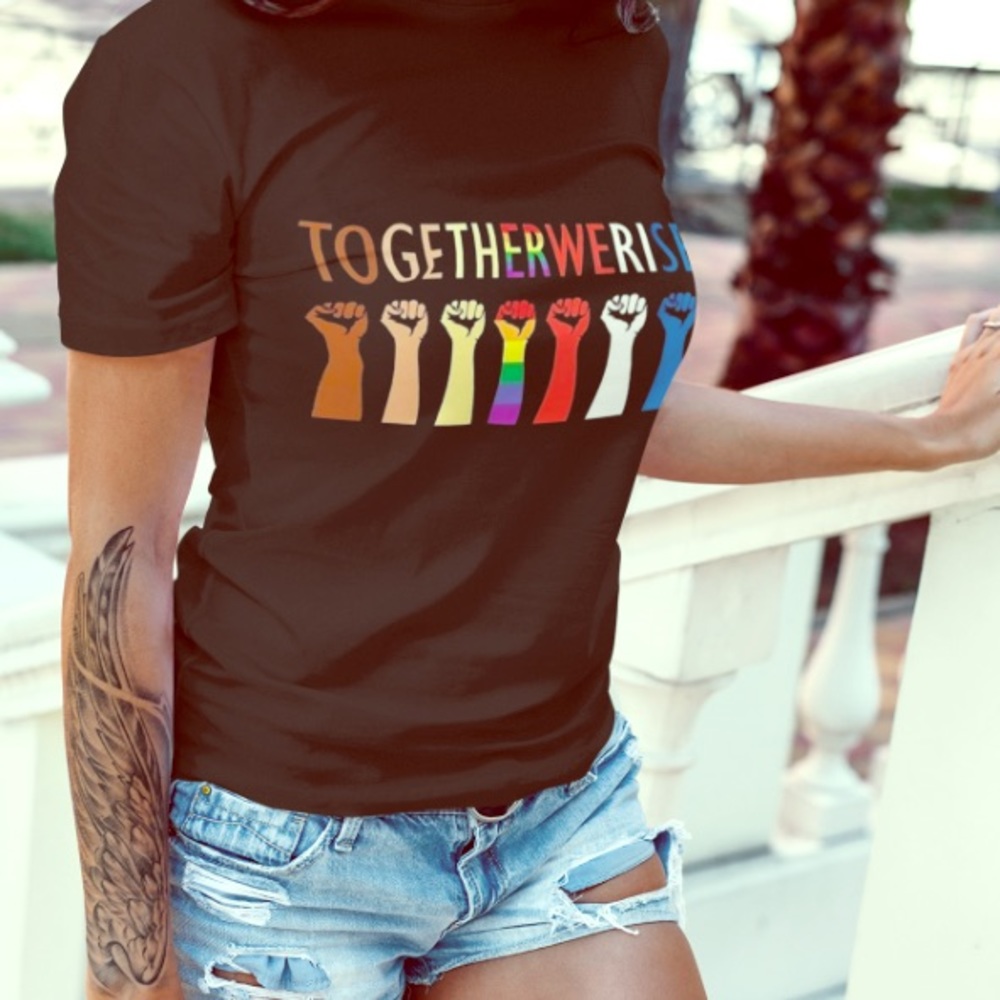 Unisex tee- together we rise- all colors together